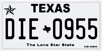 TX license plate DIE0955