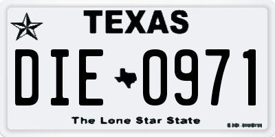 TX license plate DIE0971