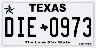 TX license plate DIE0973