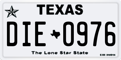 TX license plate DIE0976