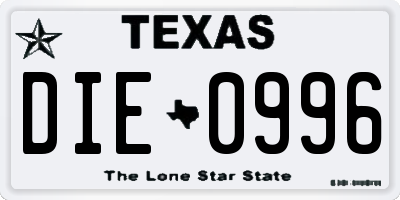 TX license plate DIE0996