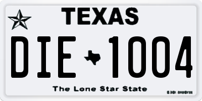 TX license plate DIE1004