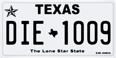 TX license plate DIE1009