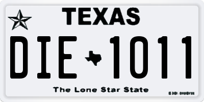 TX license plate DIE1011