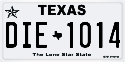 TX license plate DIE1014