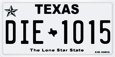 TX license plate DIE1015