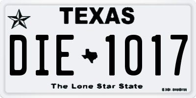 TX license plate DIE1017