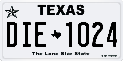 TX license plate DIE1024