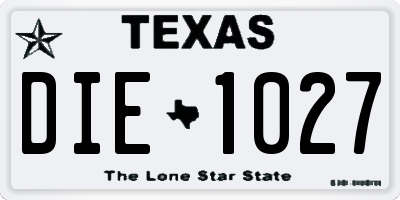 TX license plate DIE1027