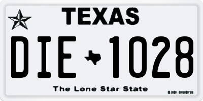 TX license plate DIE1028