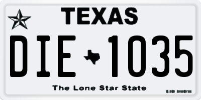 TX license plate DIE1035