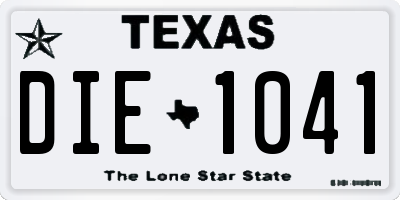 TX license plate DIE1041