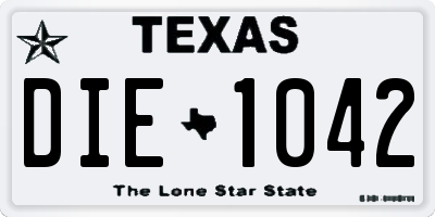 TX license plate DIE1042