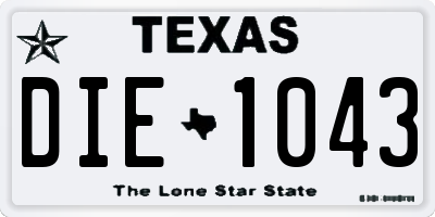 TX license plate DIE1043