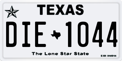 TX license plate DIE1044