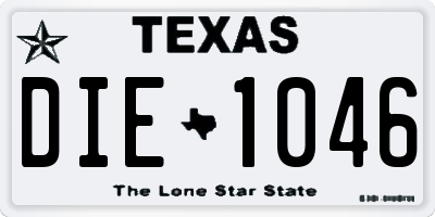 TX license plate DIE1046