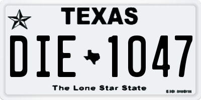 TX license plate DIE1047