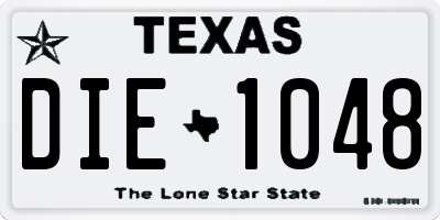 TX license plate DIE1048