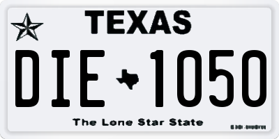 TX license plate DIE1050
