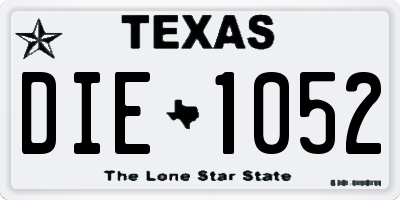 TX license plate DIE1052