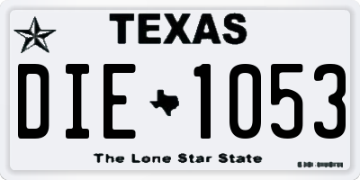 TX license plate DIE1053
