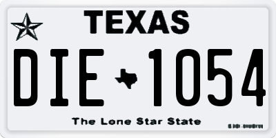 TX license plate DIE1054