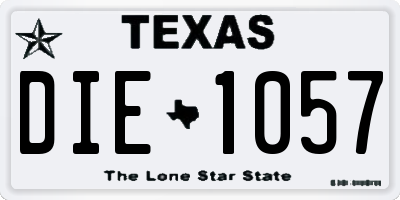 TX license plate DIE1057