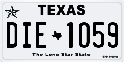 TX license plate DIE1059