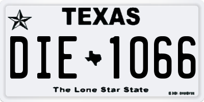 TX license plate DIE1066