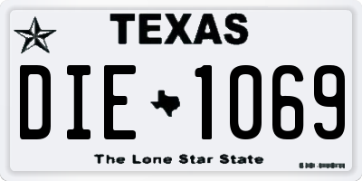 TX license plate DIE1069