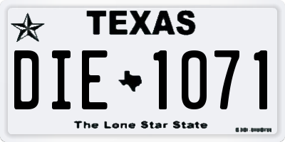 TX license plate DIE1071