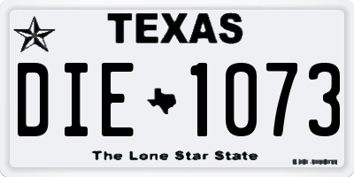 TX license plate DIE1073