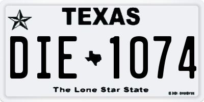 TX license plate DIE1074