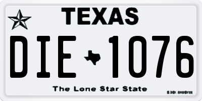 TX license plate DIE1076