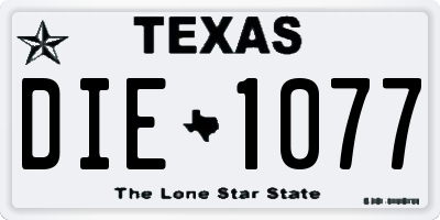 TX license plate DIE1077