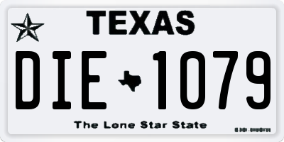 TX license plate DIE1079