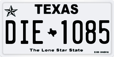 TX license plate DIE1085