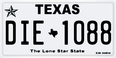TX license plate DIE1088