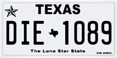 TX license plate DIE1089