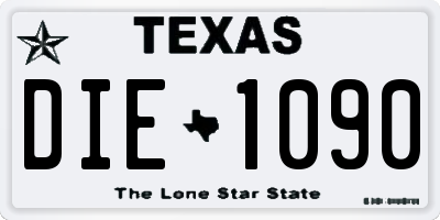 TX license plate DIE1090