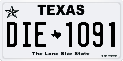 TX license plate DIE1091