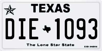 TX license plate DIE1093