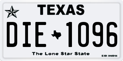 TX license plate DIE1096