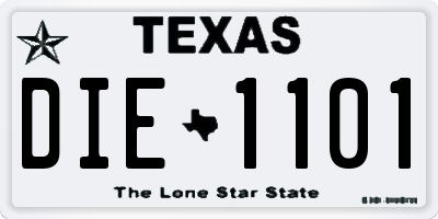TX license plate DIE1101