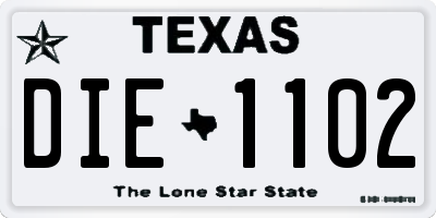 TX license plate DIE1102