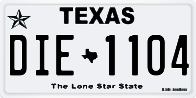 TX license plate DIE1104