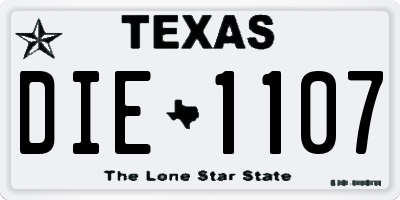 TX license plate DIE1107