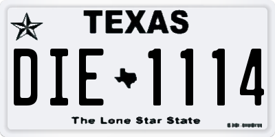 TX license plate DIE1114