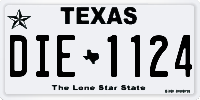 TX license plate DIE1124