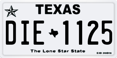 TX license plate DIE1125
